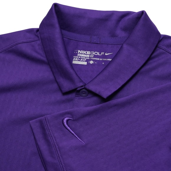 Nike Golf Other - Nike Golf Dri-FIT Polo Shirt Mens Large Purple Swoosh Performance Golf